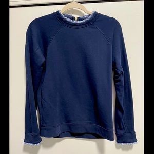 JCrew medium sweatshirt navy with ruffles